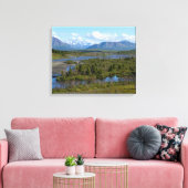 Rivier en Bergen Canvas Afdruk (Insitu (Woonkamer))