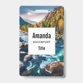 Rivier- en berglandschapsfoto badge (Achterkant)