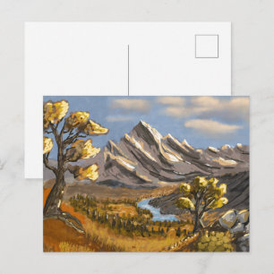 Rivier en bergstroom. briefkaart
