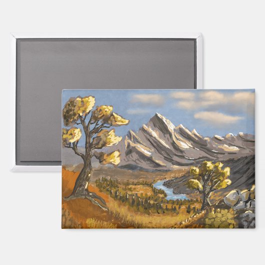Rivier en bergstroom. magneet (Voorkant / Achterkant)