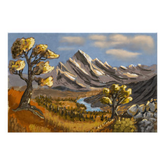 Rivier en bergstroom. perfect poster