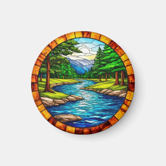 Rivier- en boslandschap magneet (Voorkant)