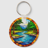 Rivier- en boslandschap sleutelhanger (Achterkant)