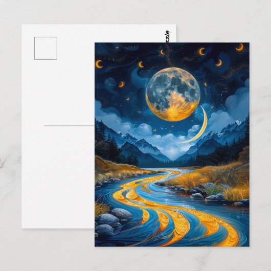 Rivier en bossen briefkaart (Voorkant / Achterkant)