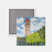 Rivier Front Park Uitzicht Magneet (Voorkant / Achterkant)