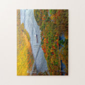 Rivier herfst brug landschap legpuzzel (Verticaal)