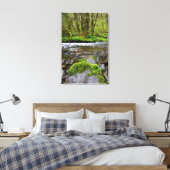 Rivier in groen bos, Oregon Canvas Afdruk (Insitu (Slaapkamer))