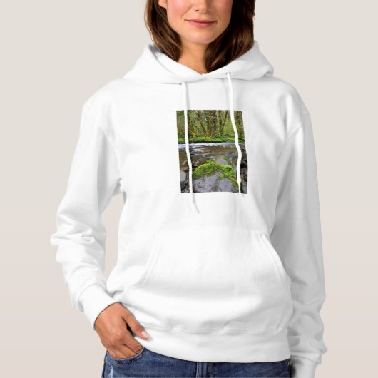 Rivier in groen bos, Oregon Hoodie (Voorkant)