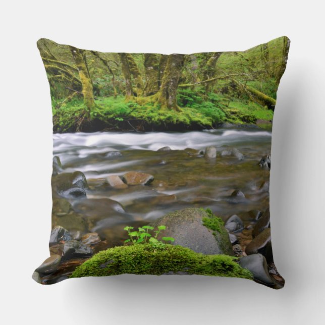 Rivier in groen bos, Oregon Kussen (Voorkant)