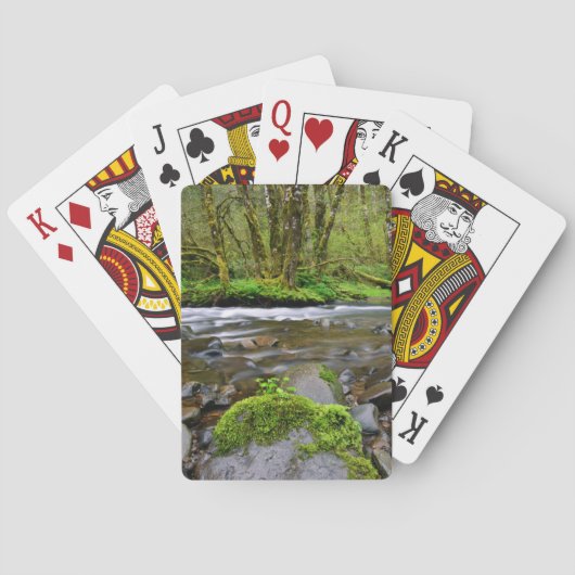 Rivier in groen bos, Oregon Pokerkaarten (Achterkant)