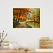 Rivier in het bos poster (Keuken)