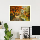 Rivier in het bos poster (Thuiskantoor)