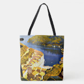Rivier in Italië Kleurrijke geschilderde kunst Tote Bag (Voorkant)