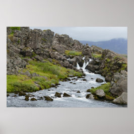 Rivier in Nationaal Park Þingvellir, IJsland Poster