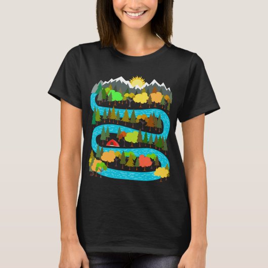 Rivier Kampeerontwerp T-shirt (Voorkant)