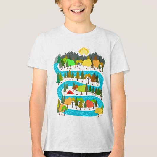 Rivier Kampeerontwerp Tri-Blend Shirt (Voorkant)