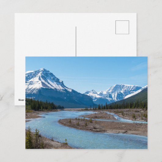 Rivier langs Icefields Parkway Highway 93 - Canada Briefkaart (Voorkant / Achterkant)