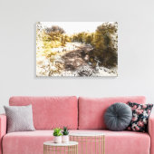 Rivier Lune vanaf Devil's Bridge, Kirkby Lonsdale Canvas Afdruk (Insitu (Woonkamer))