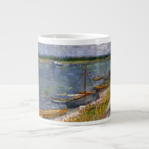 Rivier met roeiboten door Vincent van Gogh Grote Koffiekop