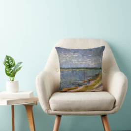 Rivier met roeiboten door Vincent van Gogh Kussen