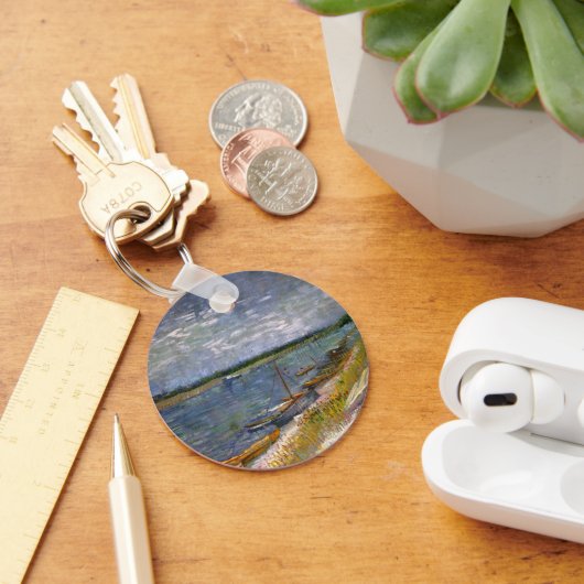 Rivier met roeiboten door Vincent van Gogh Sleutelhanger (Bureau)