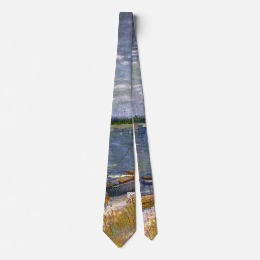 Rivier met roeiboten door Vincent van Gogh Stropdas (Voorkant)