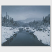 RIVIER OVERGELEID DOOR SNEEUW GEDEKT GEBIED MET PI CADEAUPAPIER (Vlak)