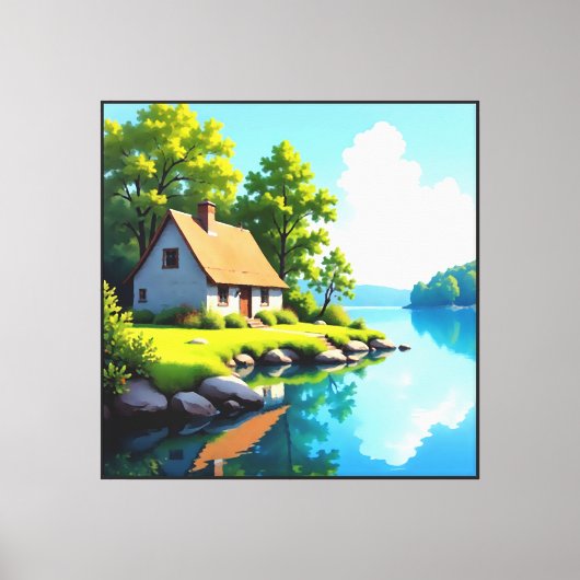 Rivier Sereniteit Canvas Afdruk (Voorkant)
