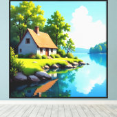 Rivier Sereniteit Canvas Afdruk (Insitu (Houten vloer))