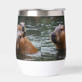 "Rivier Sereniteit: Capybaras Zwemmen in de Stroom (Links)