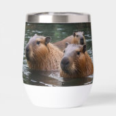 "Rivier Sereniteit: Capybaras Zwemmen in de Stroom (Achterkant)