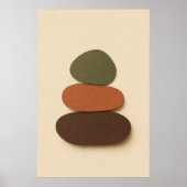 Rivier Stenen Gouache Boho Kunst Poster (Voorkant)