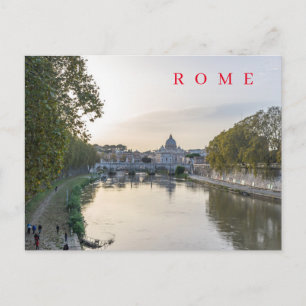 Rivier Tiber Rome ansichtkaart Briefkaart