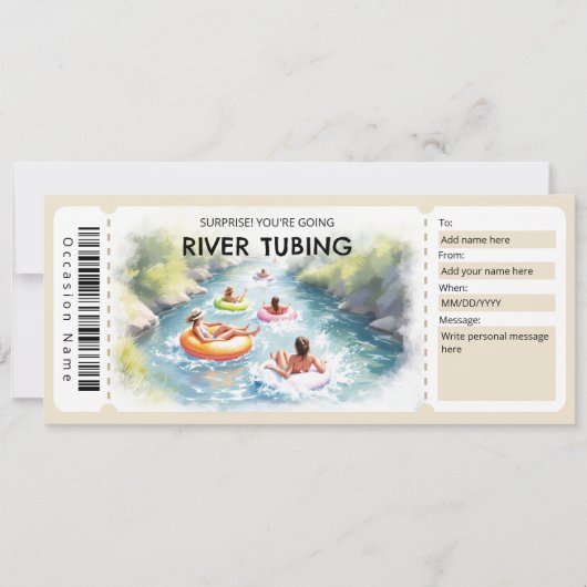 Rivier Tubing Cadeaubon Kaart (Voorkant)