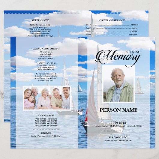 Rivier Uitvaart Template (Voorkant / Achterkant)