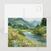 Rivier Uitzicht Natuur Scene  Briefkaart (Voorkant / Achterkant)