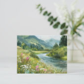 Rivier Uitzicht Natuur Scene  Briefkaart (Staand voorkant)