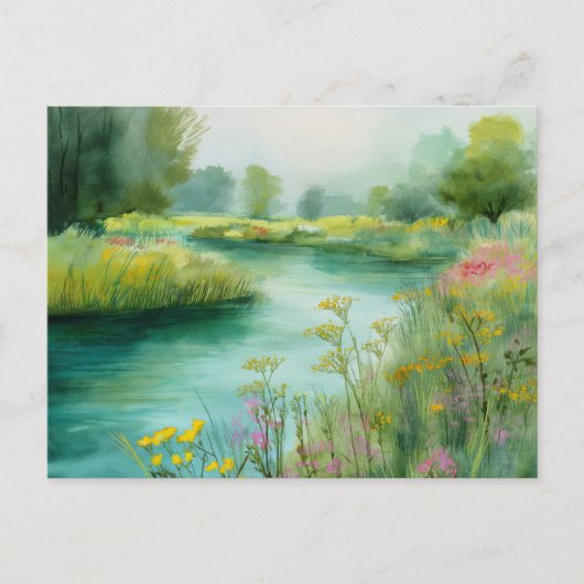 Rivier Uitzicht Natuur Scene Briefkaart (Voorkant)