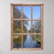 Rivier uitzicht vanuit een raam