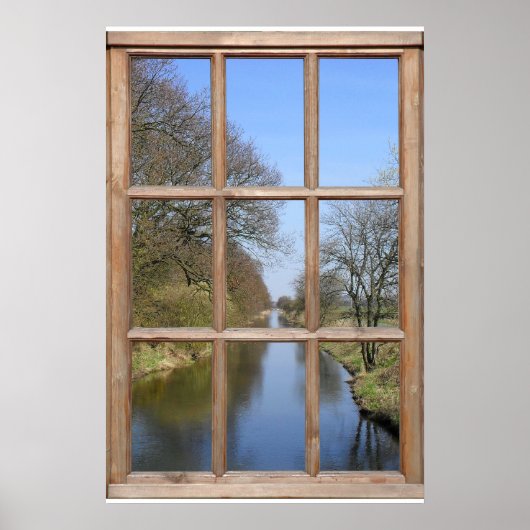 Rivier uitzicht vanuit een raam poster (Voorkant)