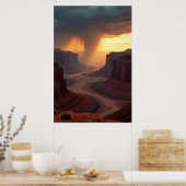 Rivier van Amberkleurig Slib Poster (Keuken)