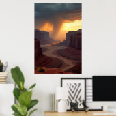 Rivier van Amberkleurig Slib Poster (Thuiskantoor)