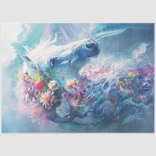 Rivier van bloemen paard tissuepapier (Voorkant)