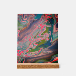 Rivier van kleuren Flow Paint Art Acryl Bord