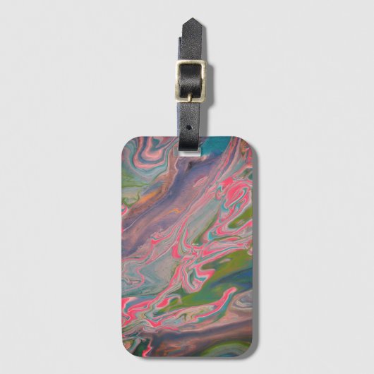 Rivier van kleuren Flow Paint Art Bagagelabel (Voorkant (verticaal))