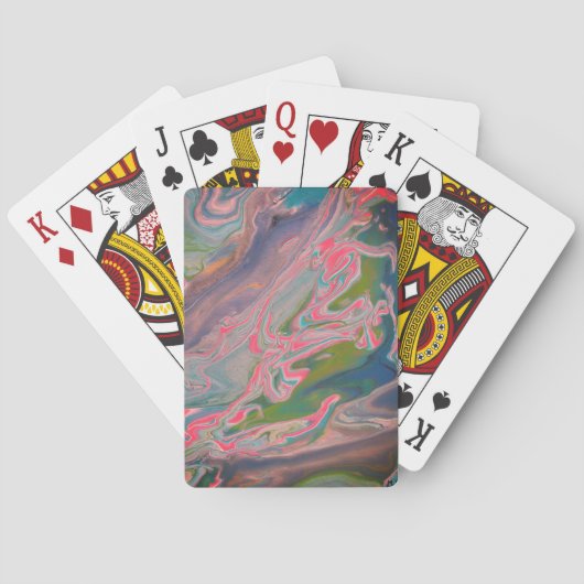 Rivier van kleuren Flow Paint Art Pokerkaarten (Achterkant)