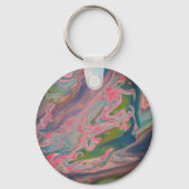 Rivier van kleuren Flow Paint Art Sleutelhanger (Achterkant)