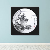 Rivier zicht canvas afdruk (Insitu (Houten vloer))