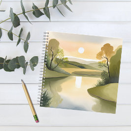 Rivier Zonsopgang | Aquarel Geel Notitieboek