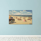 Riviera Beach, Florida - Sunbathers op Beach Canvas Afdruk (Insitu (Houten vloer))